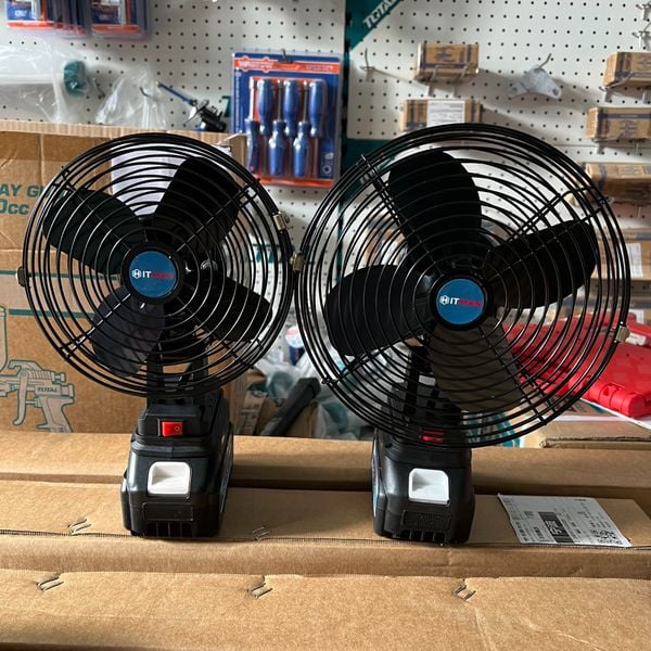 Quạt sạc pin mini lồng sắt HITMAN VND8243 62V (có pin + sạc)