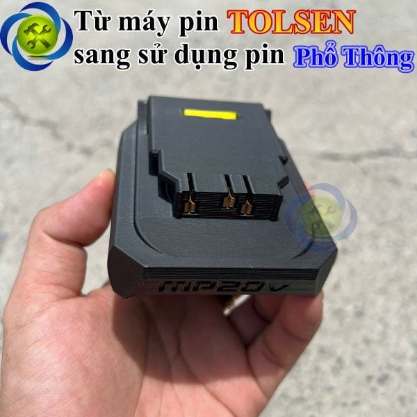 Đế chuyển pin - Từ máy pin TOLSEN chuyển sang sử dụng pin Phổ Thông MAKITA 4cm