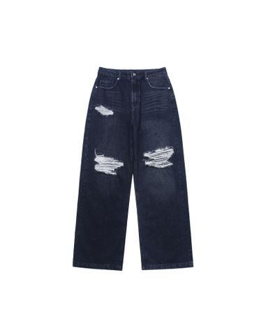  ASHER RIPPED LOW-RISE JEANS 