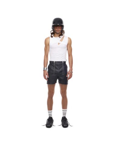  2-SHOT LEATHER SHORTS - Black 