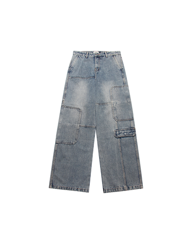  BRESLIN BONED CARGO DENIM PANTS 