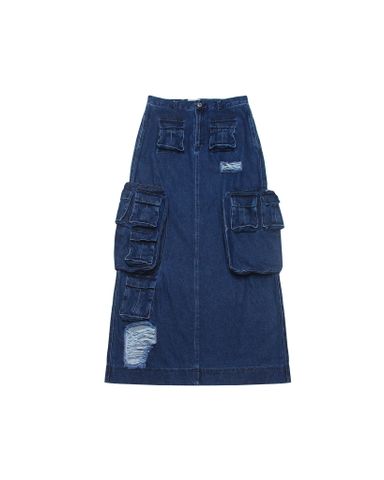  KENNEDY CARGO DENIM SKIRT - Dark Blue 