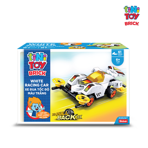  Đồ chơi lắp ráp xe đua tốc độ màu trắng tiNiToy Brick (61pcs) 