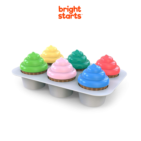  Đồ chơi xếp hình bánh cupcake nhiều màu Bright Starts 