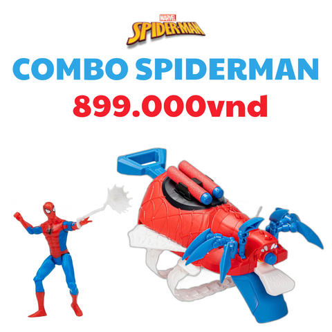  Combo mô hình bắn tơ Mech Strike và mô hình nhân vật Red Blue 10cm Spider-man (F6677&F6973) 