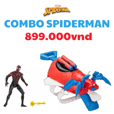  Combo mô hình bắn tơ Mech Strike và mô hình nhân vật Miles Morales 10cm Spider-man (F6677&F6974) 