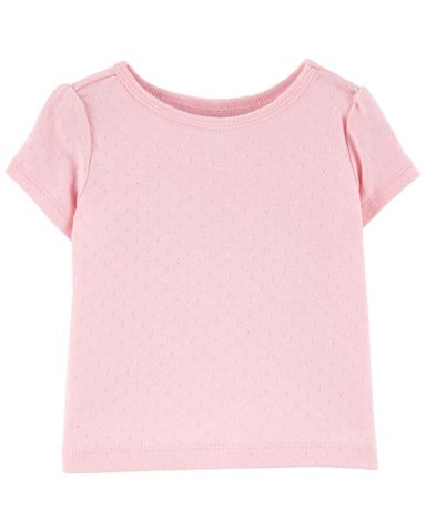  Set Bodysuit Yếm Bé Gái Nâu Kem Kèm Áo Tay Ngắn Màu Hồng Carter's 0-24M 