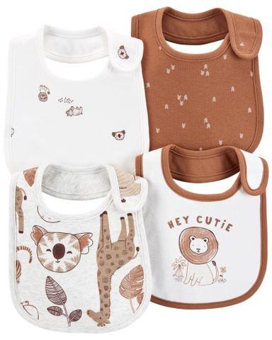  Set 4 Yếm Ăn Dặm Vuông Hình Động Vật Carter's 0-24M 