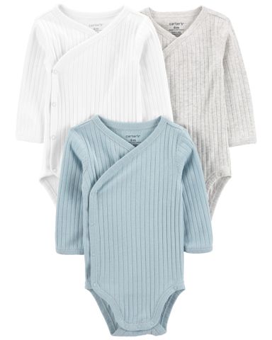  Set 3 Bodysuit Tay Dài Liền Quần Nhiều Màu Carter's 0-24M 