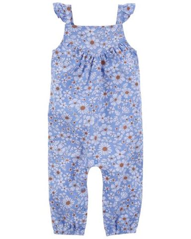  Bodysuit Liền Quần Dài Bé Gái Màu Xanh Dương Hình Hoa Carter's 0-24M 