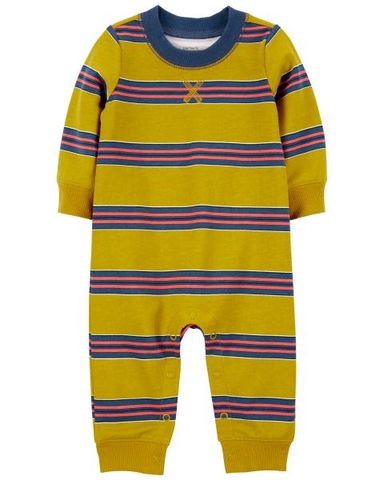  Bodysuit Liền Quần Dài Bé Trai Màu Vàng Kẻ Ngang Màu Hồng Carter's 0-24M 