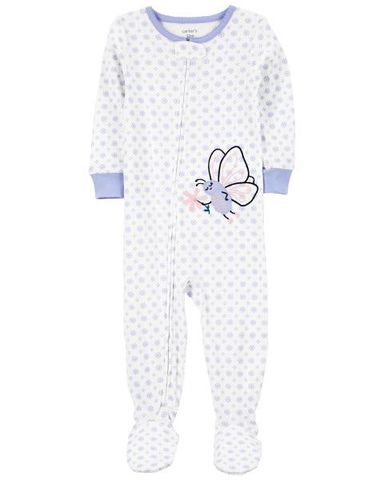  Bodysuit Liền Quần Dài Bé Gái Màu Trắng Hình Bướm Carter's 0-24M 