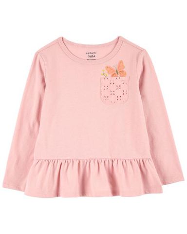  Áo Tay Dài Bé Gái Màu Hồng Carter's 0-24M 