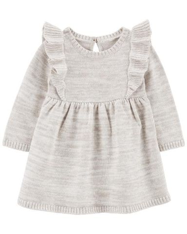  Đầm Bé Gái Nhấn Bèo Màu Xám Carter's 0-24M 