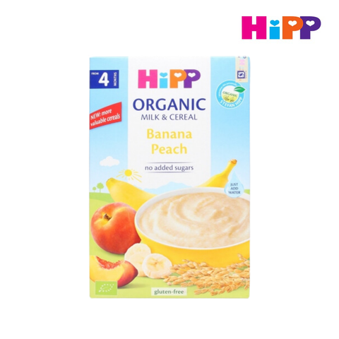  Bột sữa DD hoa quả HiPP Organic - Chuối, đào 250g 