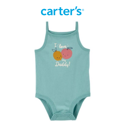  Bodysuit Liền Quần Bé Gái Màu Xanh Ngọc Chữ I Love My Daddy Carter's 0-24M 