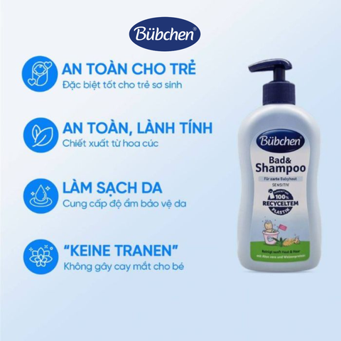  Bubchen - Sữa tắm gội sơ sinh Wasch Gel 400ml 