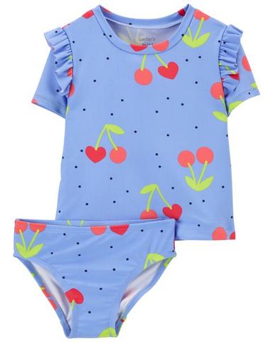  Set Áo Bơi 2 Mảnh Bé Gái Xanh Biển Hình Quả Cherry Carter's 2T-5T 