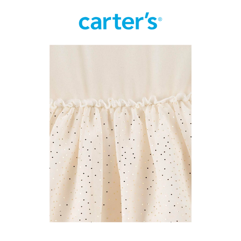  Đầm Bé Gái Màu Ngà Chân Váy Đính Lấp Lánh Carter's 0-24M 