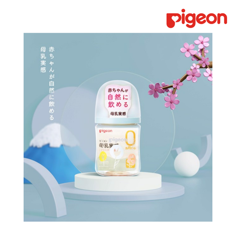  Bình sữa Pigeon PPSU Plus Wn3 phiên bản Nhật 160ml, Hình Hoa 
