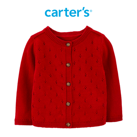  Áo Khoác Len Bé Gái Màu Đỏ Carter's 0-24M 