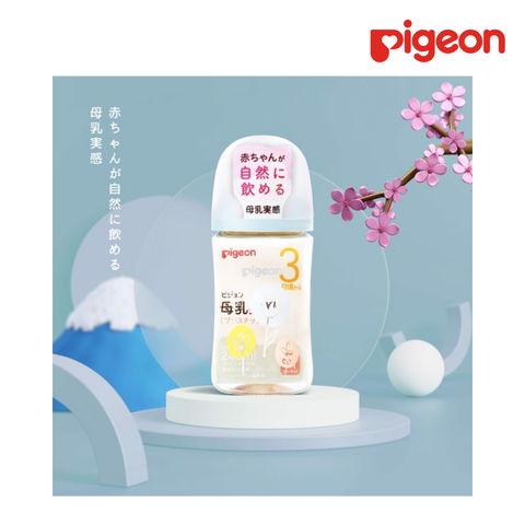  Bình sữa Pigeon PPSU Plus Wn3 phiên bản Nhật 240ml, Hình Hoa 