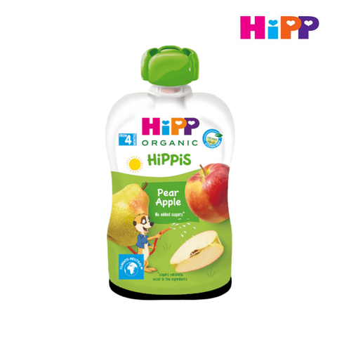  Dinh dưỡng 100% trái cây nghiền hữu cơ HiPPiS Organic (Lê, Táo) 