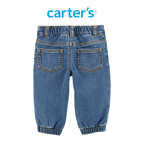  Quần Jean Dài Bo Ống Cho Bé Màu Xanh Dương Carter's 0-24M 