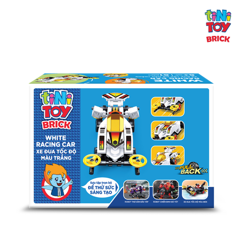  Đồ chơi lắp ráp xe đua tốc độ màu trắng tiNiToy Brick (61pcs) 