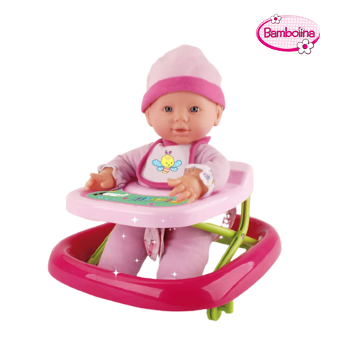  Đồ chơi búp bê 30cm kèm xe tập đi Bambolina 