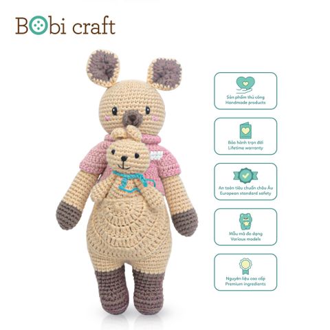  Thú bông len Bobicraft Kangaroo mẹ và con đứng (M) - Bộ màu 