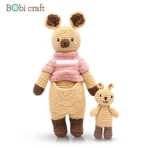  Thú bông len Bobicraft Kangaroo mẹ và con đứng (M) - Bộ màu 