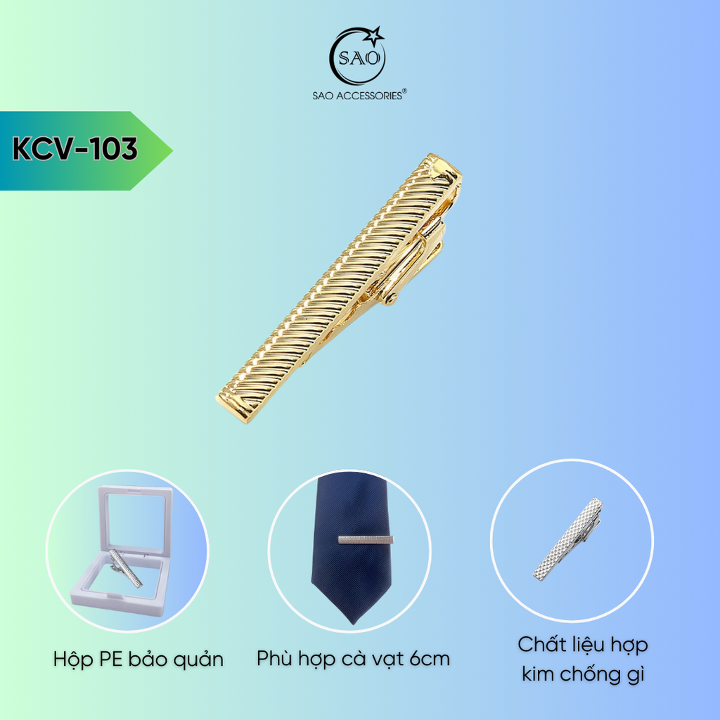 Thanh Kẹp Cà Vạt 4cm (KCV103)