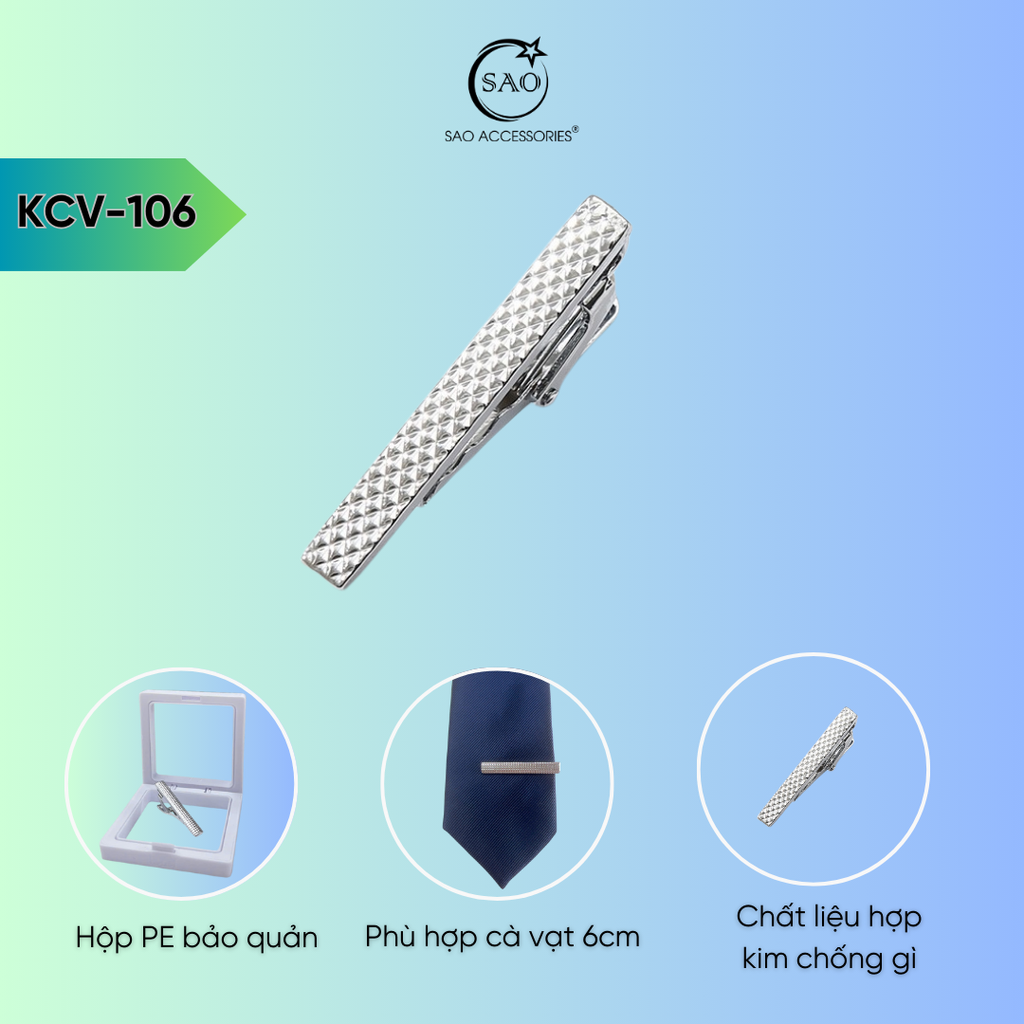 Thanh Kẹp Cà Vạt 4cm (KCV106)