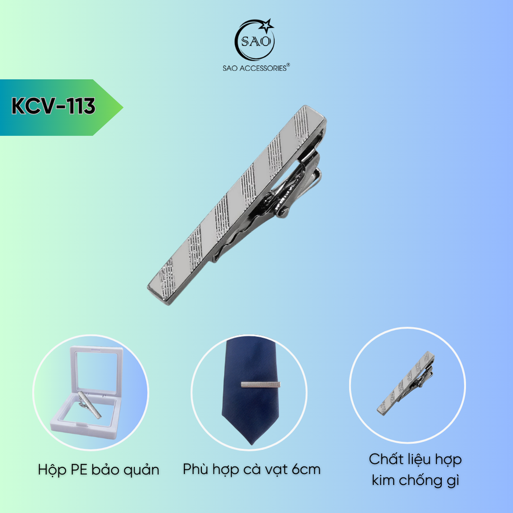 Thanh Kẹp Cà Vạt 4cm (KCV113)