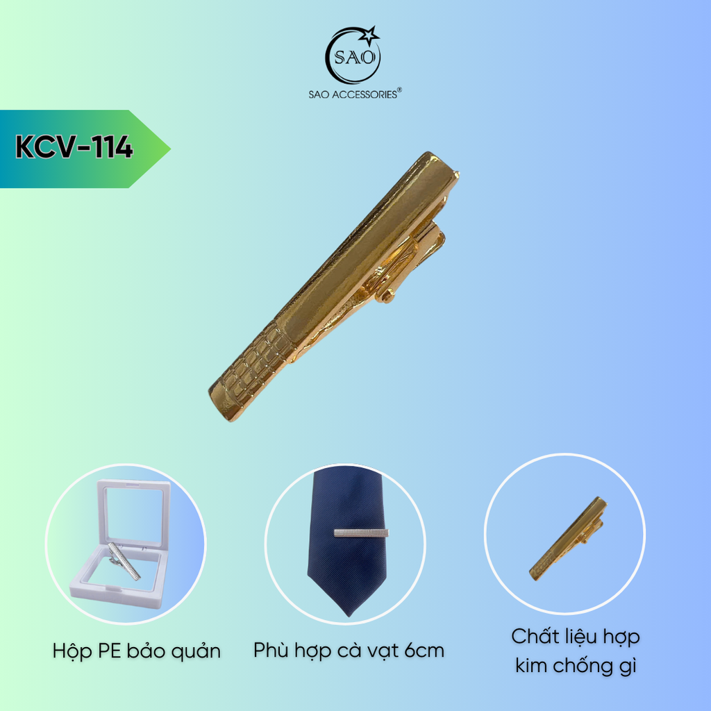 Thanh Kẹp Cà Vạt 4cm (KCV114)