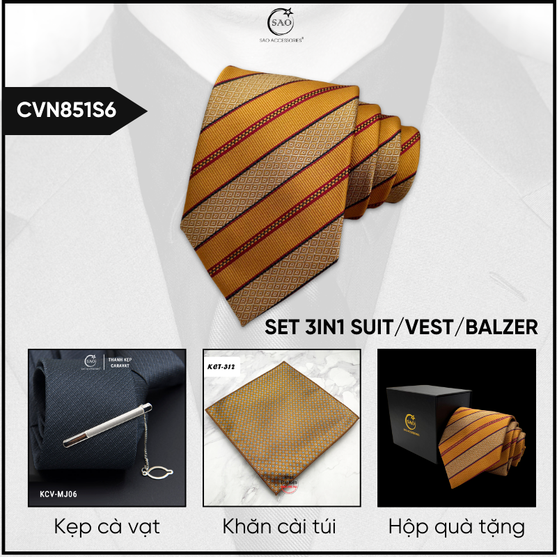 Combo Cà Vạt Nam 3in1 (CVN851S6)