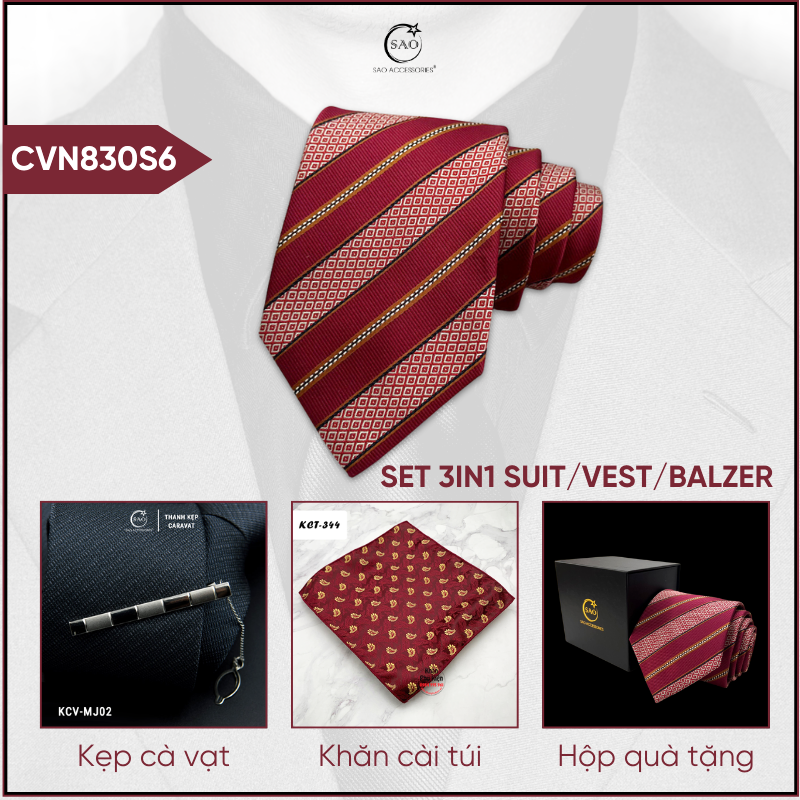 Combo Cà Vạt Nam 3in1 (CVN852S6)