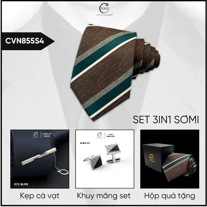 Combo Cà Vạt Nam 3in1 (CVN855S4)