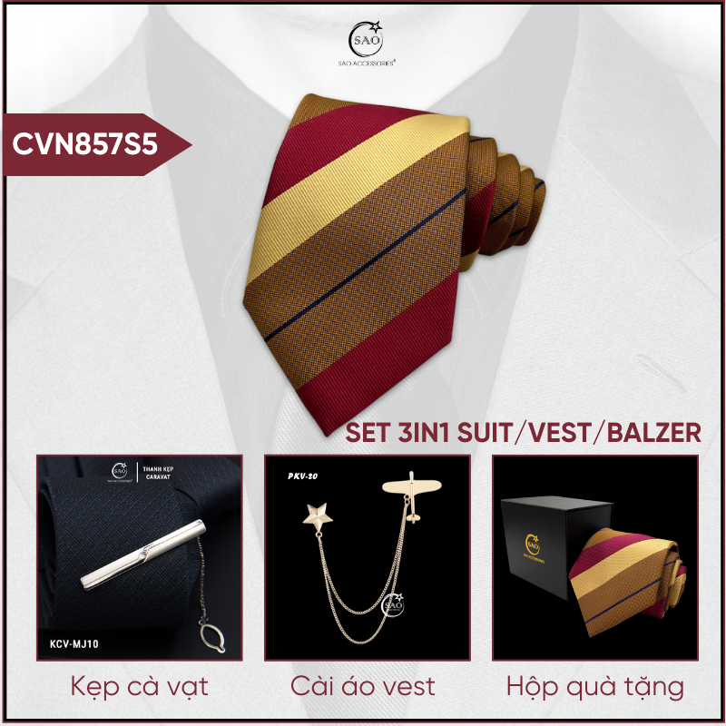 Combo Cà Vạt Nam 3in1 (CVN857S5)