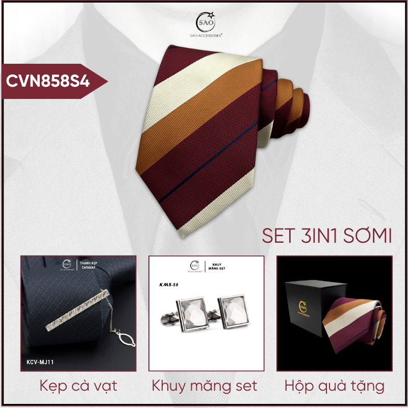 Combo Cà Vạt Nam 3in1 (CVN858S4)