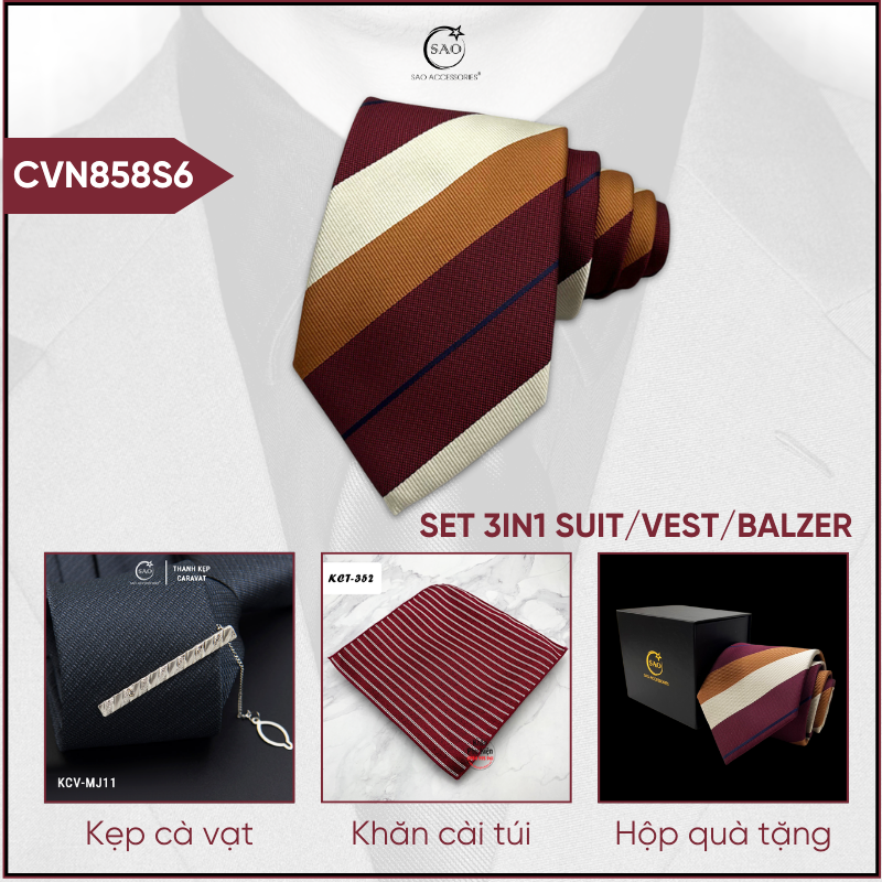 Combo Cà Vạt Nam 3in1 (CVN858S6)