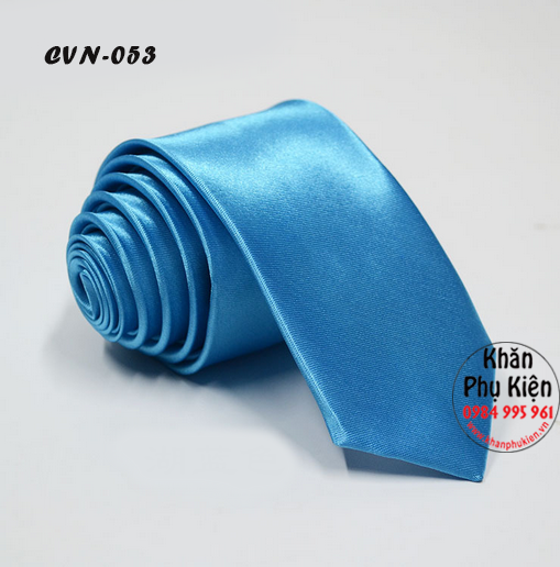 Cavat Nam Unisex Màu Xanh Bích,Lụa Trơn Bóng - Mã CVN053 (5cm)