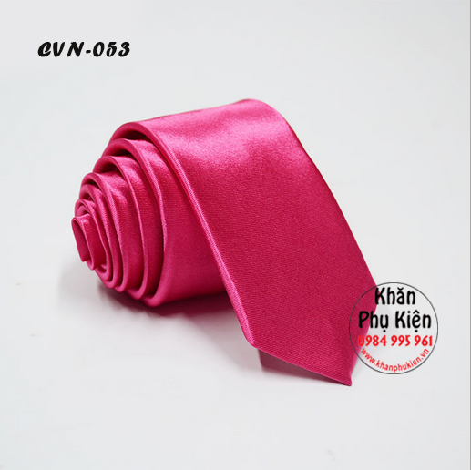 Cavat Nam Unisex Màu Hồng Cánh Sen, Lụa Trơn Bóng - Mã CVN053 (5cm)