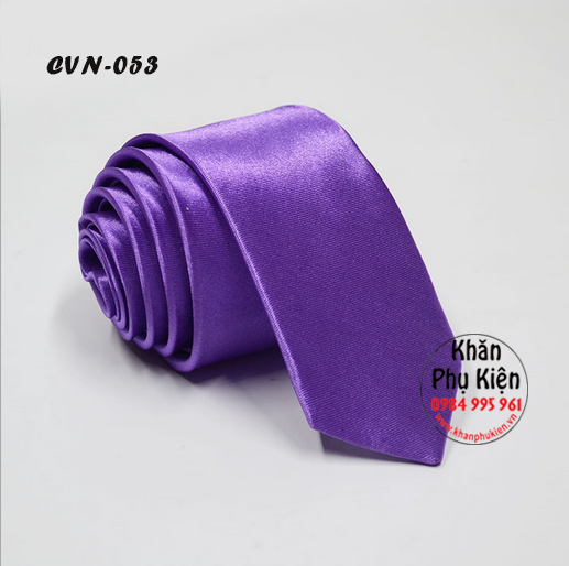 Cavat Nam Unisex Màu Tím, Lụa Trơn Bóng - Mã CVN053 (5cm)