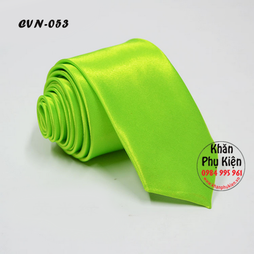 Cavat Nam Unisex Màu Xanh Chuối, Lụa Trơn Bóng - Mã CVN053 (5cm)