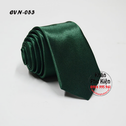 Cavat Nam Unisex Màu Xanh Lá Cây, Lụa Trơn Bóng - Mã CVN053 (5cm)