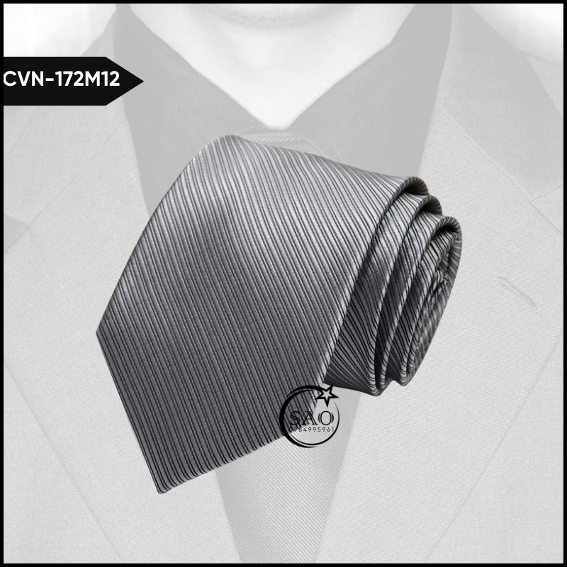 Cà Vạt Lụa Nam Bản 8cm Sọc Gân Sang Trọng Lịch Lãm Đẳng Cấp (CVN172)