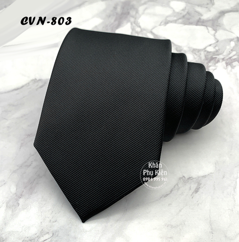 Caravat Cà Vạt Nam Hàn Quốc Tự Thắt Bản 8cm Màu Đen (CVN803)