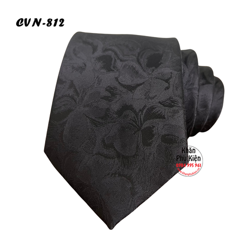 Caravat Cà Vạt Nam Hàn Quốc Tự Thắt Bản 8cm Màu Đen (CVN812)